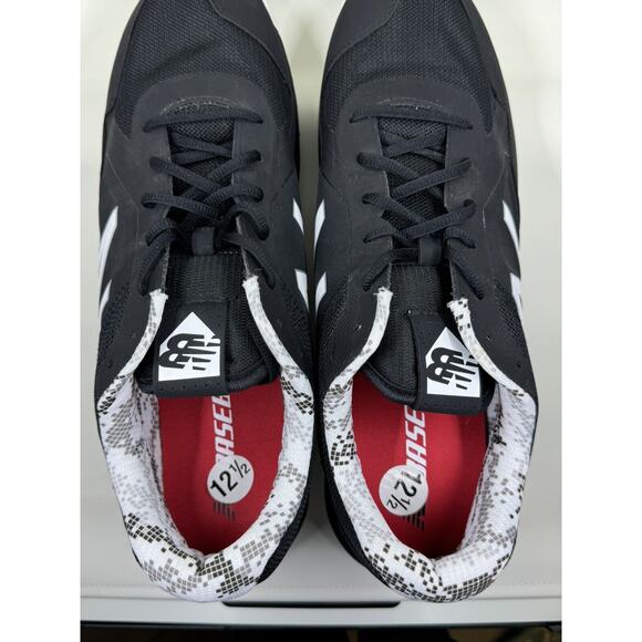 NEW "New Balance" Tupelo Mens Cleats  Black & White SZ 12.5 Sports Baseball - Picture 4 of 12